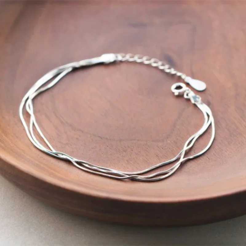 Simple Layer Bracelets for Women Korean Fashion Silver 925 Jewelry Hot Fashion 925 Sterling Silver Bracelet for Women XJ250707