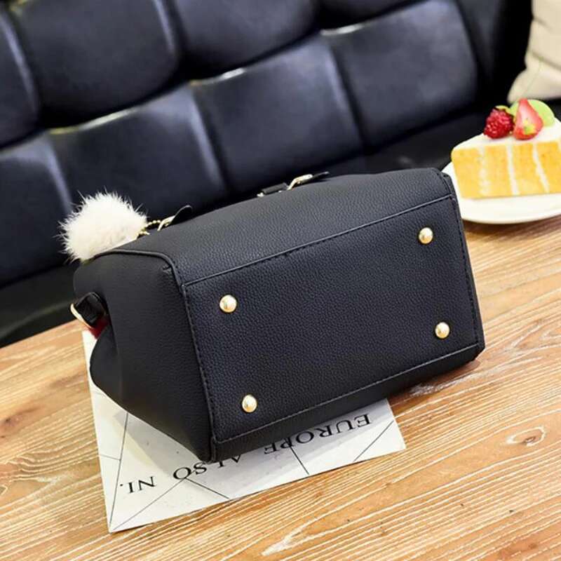 One Shoulder Bag PU Leather Ladies Handbags Women Vintage Purse Plush Tassel Messenger Bags Tote Boston Shoulder Crossbody Bag KQ