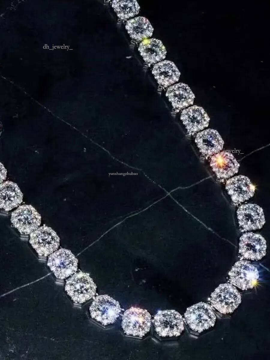 Necklace bracelet Moissanite Dia Custom Vvs Cuban k S Sier 8mm 12mm Large Tennis Chain Solid Back Hiphop