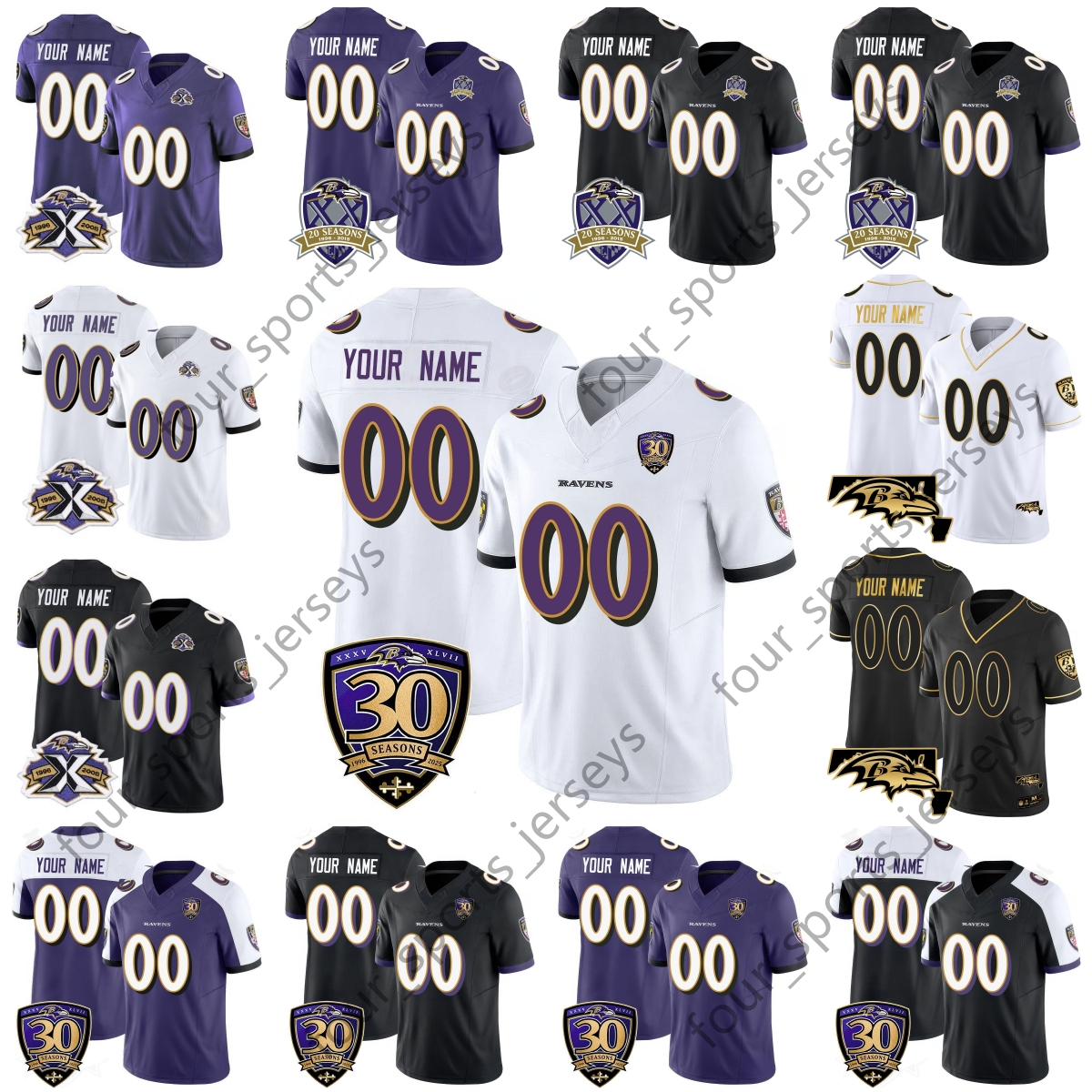 Custom Football Jersey Lamar Jackson Mark Andrews Marlon Humphrey Zay Flowers Kyle Hamilton Derrick Henry Justin Tucker Marlon Humphrey Ray Lewis