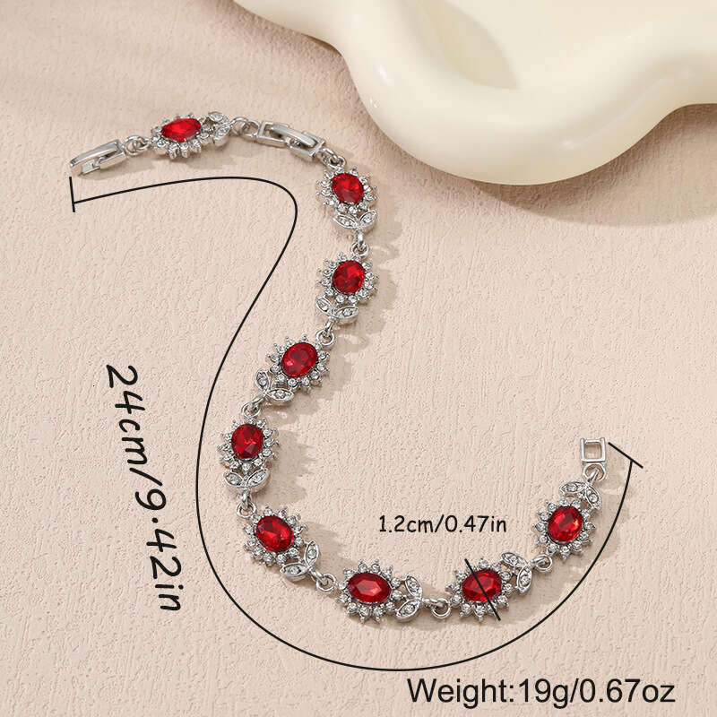 light style womens zircon flower branch and leaf colorful treasure bracelet