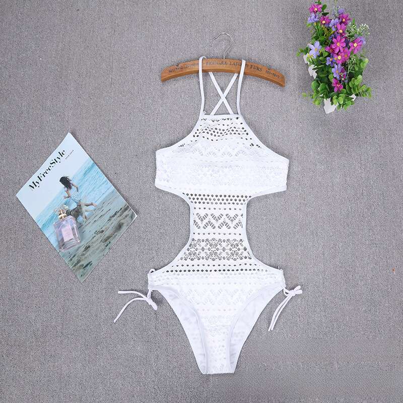 Wholesale of European American sexy one-piece waist cinched lace swimsuits, women's bikini hot products, 2025 new style, chic and elegant clothin