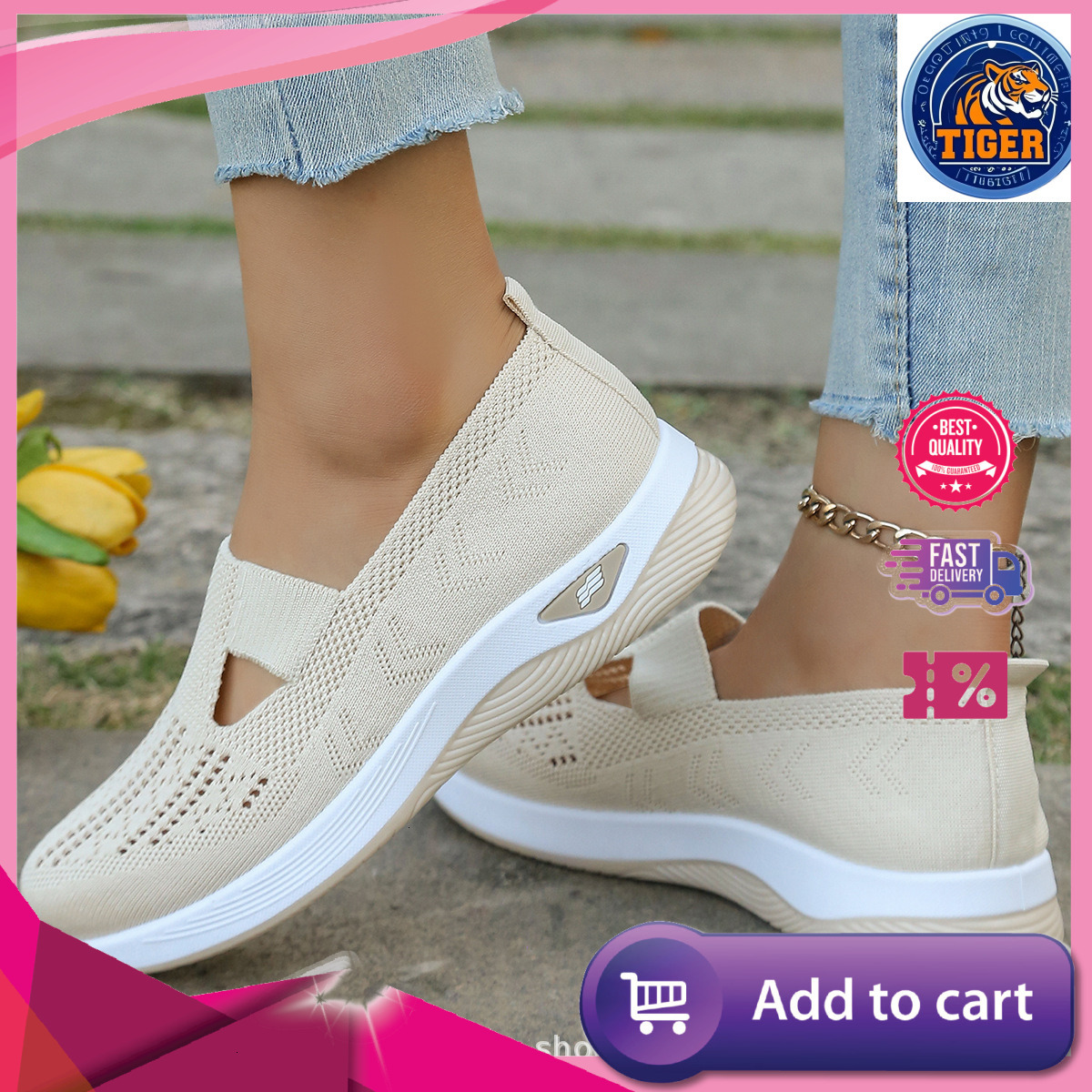 Ddmytiger Fashion Soft Soled Comfortable Hollow Summer Anti Slip Breathable Casual Mesh Shoes Outdoor Shoes