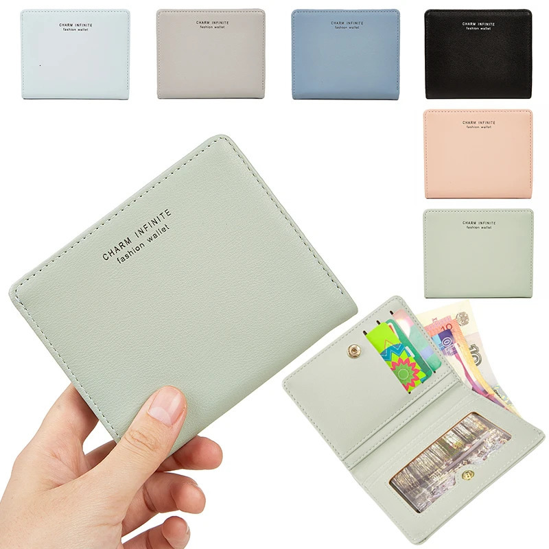Ultra-Thin Folding Wallet for Women Mini Wallet Credit Card Bag Cute Short Coin Purse Simple Fashion 250512