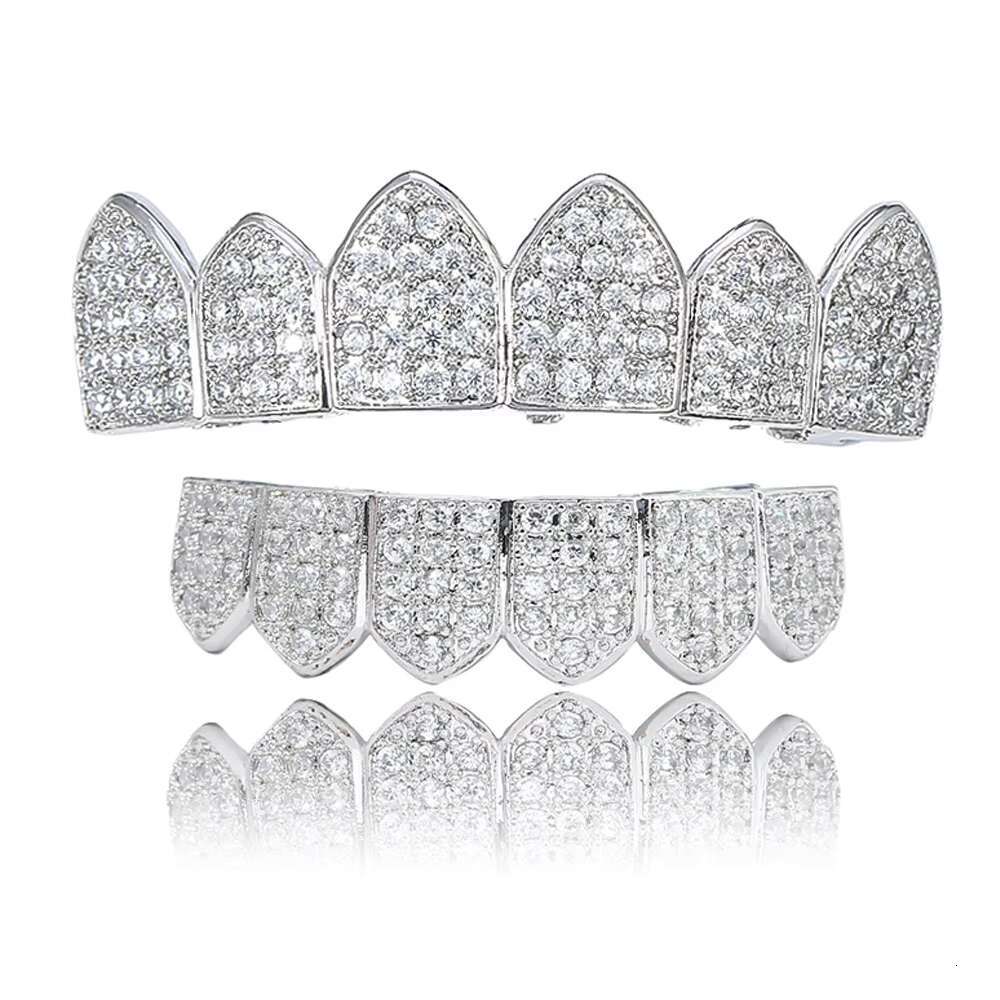 Custom High-Quality Hip Hop Jewelry Teeth 8Top 8Dowm 925 Silver Vvs Diamond Fully Iced Out Perm Cut Moissanite Grillz for Mens