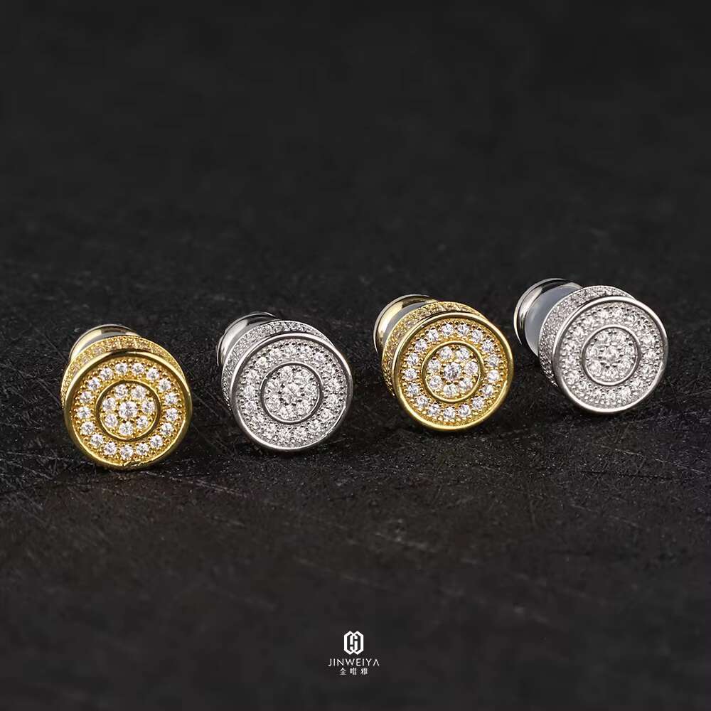 Wholesale Price Hiphop Iced Out GRA Moissanite Diamond Sterling Silver Stud Earrings