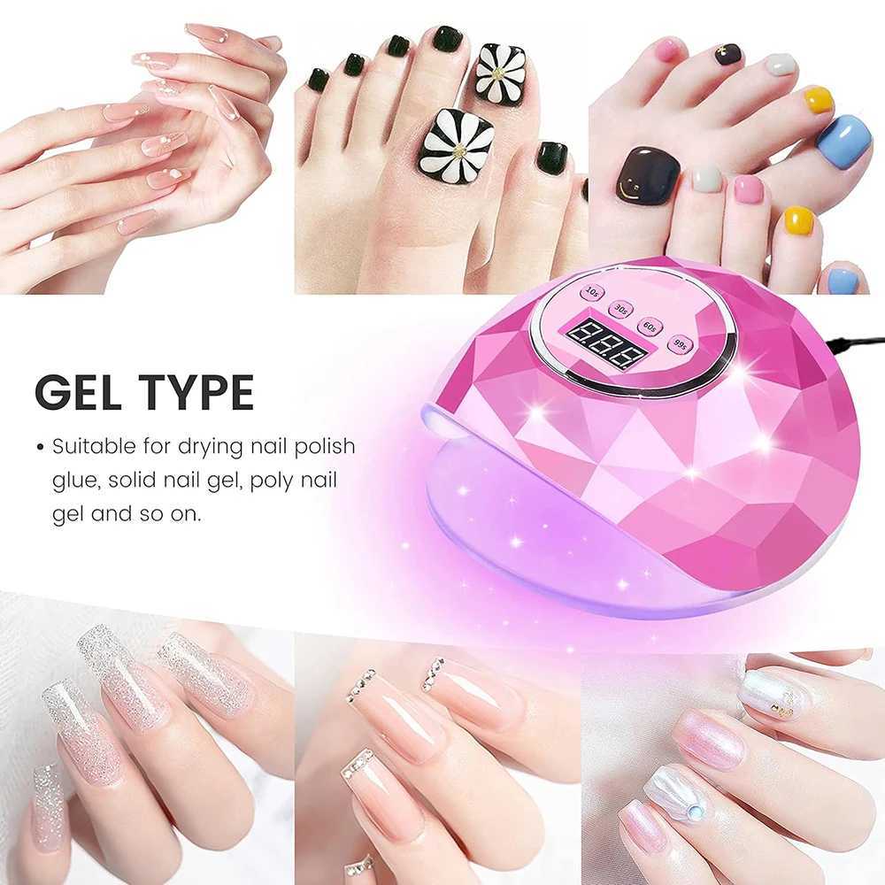 0W UV LED Nail Lamp with 39 Beads 4 Timing Settings Professional Gel Polish Drying Lamp for Manicure Suitable for Nail Salon W250513