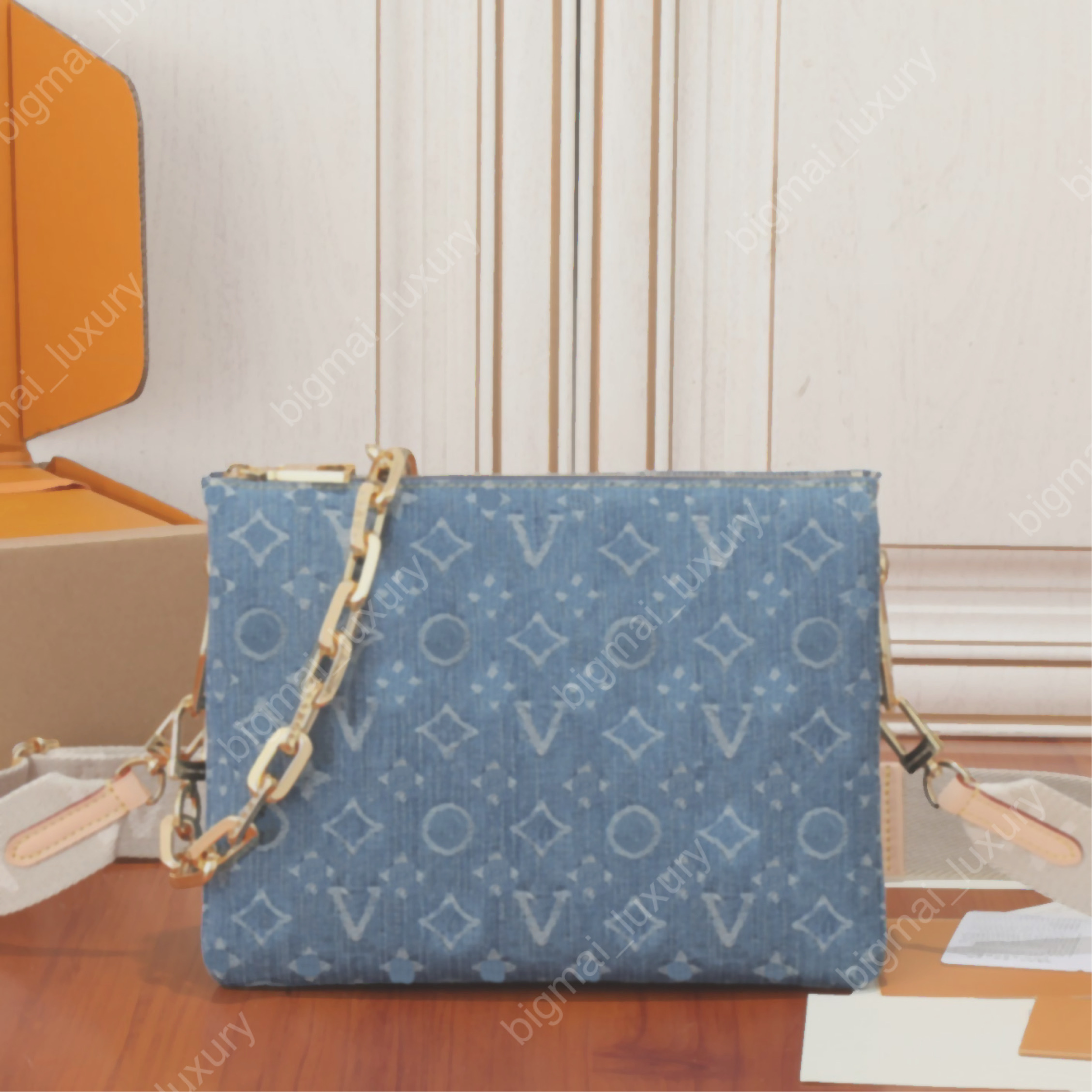 Designer Bag Crossbody Bag Coussin Bag Denim Style Women's Chain Shoulder Bag Fashion Letter Embossed Wallet Handbag Large Capacity Shopping Bag