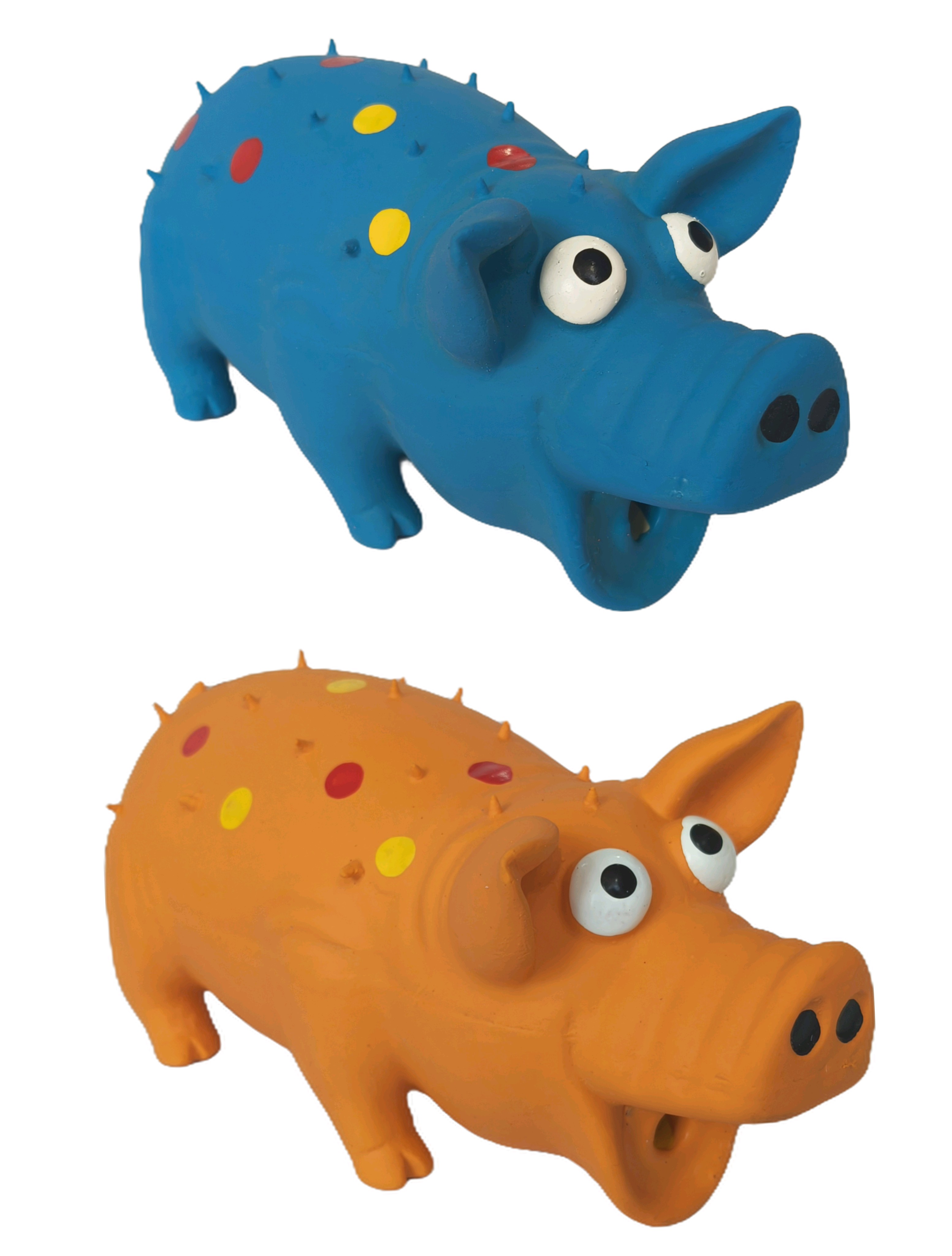 Latex Thorn Pig Sound Toy Cross-Border Hot-Selling Durable Rubber Chew-Resistant Dog Toy Filled Cotton for Pets and Cats 2pcs/Pack