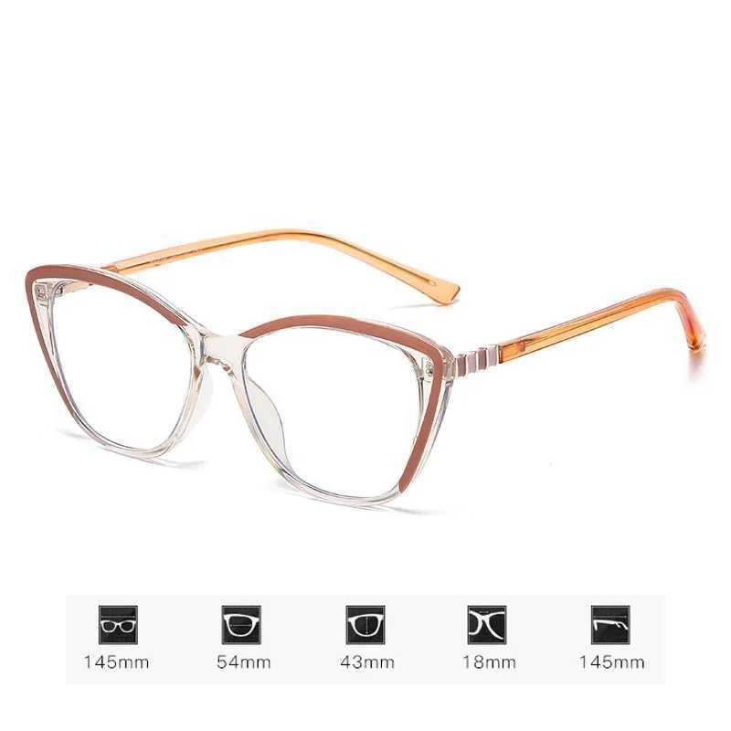 Cat Eye Myopia Glasses Photochromic Anti-UV Sunglasses Blue Light Blocking Color Changing Minus Glasses with Diopters 0 To -4.0 W250513