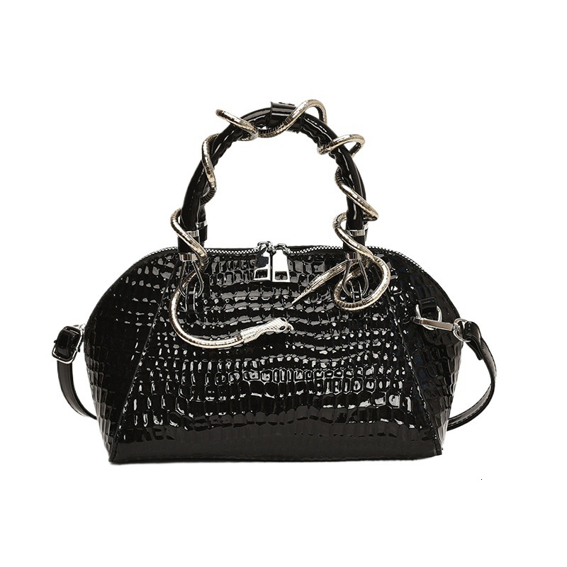 2025S designer new fashion snake patterned shell women texture French handbag versatile shoulder crossbody trendy bag Free Shipping