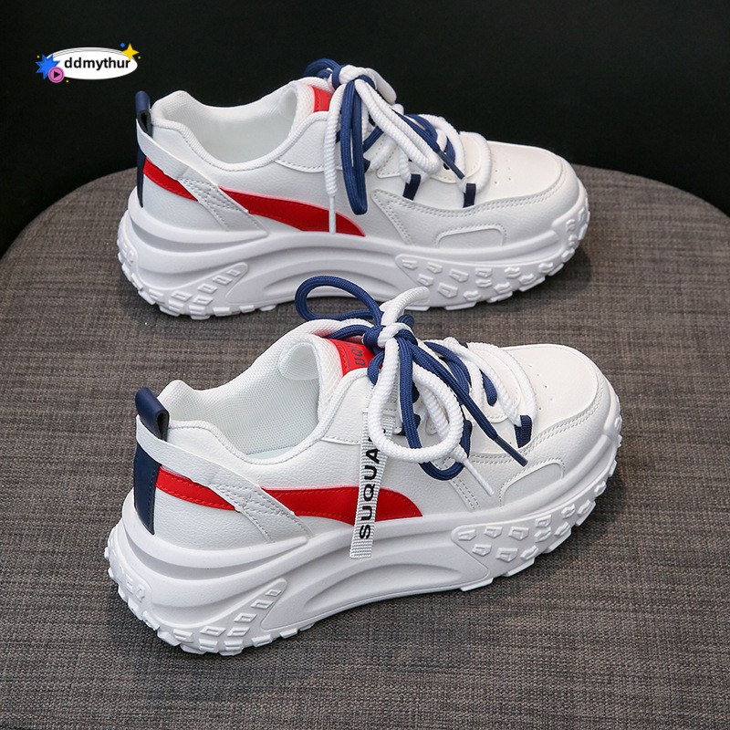 Versatile dad female ins, Korean version, new 2024 summer height increasing sports running shoes, casual thick soled women's shoes ddmythur