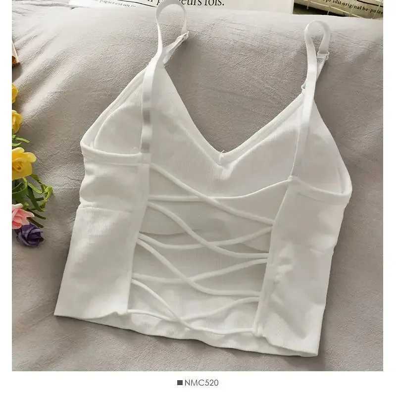 Womens Tops Sexy Tank Top Women Built in Bra Solid Color Camis for Women Crop Top Off Shoulder Sleeveless Camisole New M250513