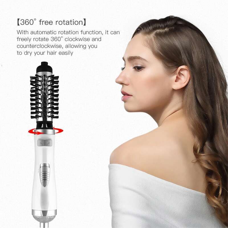 2024 Electric Negative Ion Rotating Hot Air Brush 2-In-1 Wet Dry Hair Portable Comb For Household Blow Dryer Use