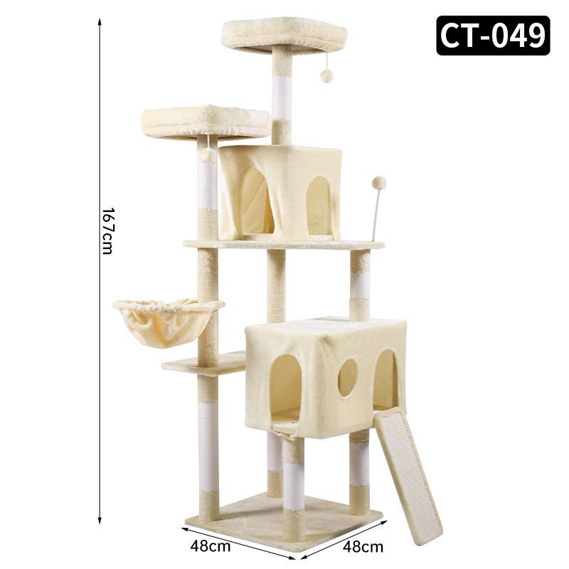 Folding board cat climbing frame, comfortable cat bed with large space, scratch-resistant and wear-resistant, fully functional and high-quality plush