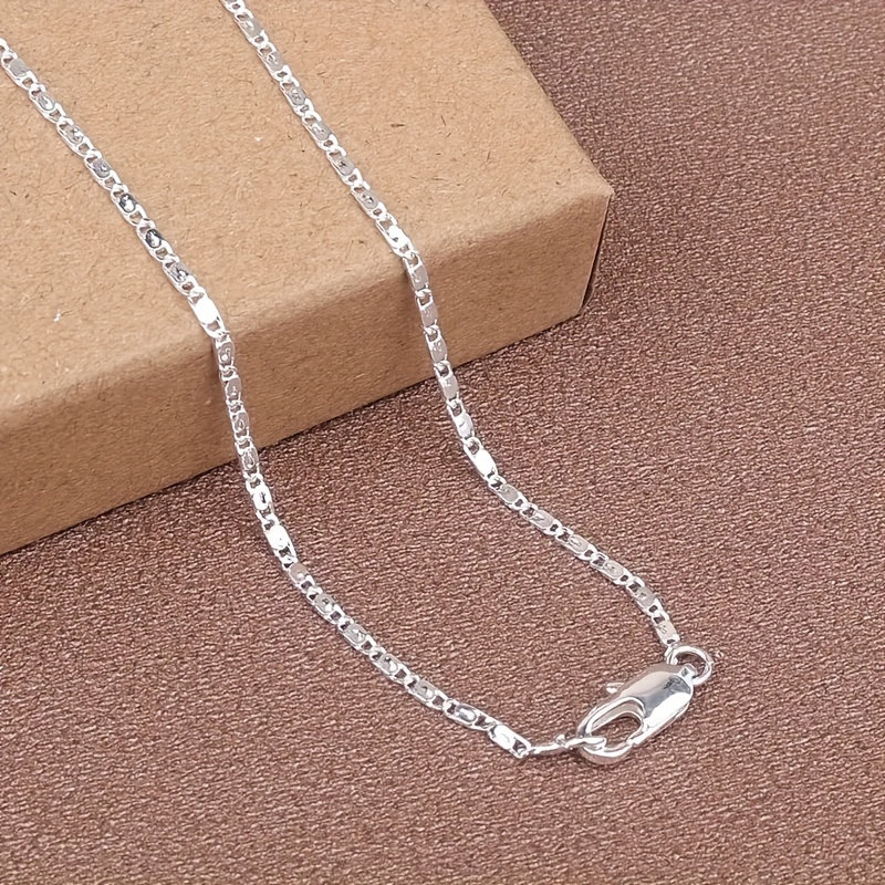 Sophisticated Ladies' Neckwear: Premium Quality Fine Silver Link Chains Available in Multiple Sizes
