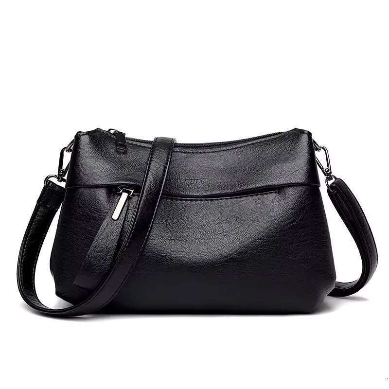New Shoulder Purse Fashion Atmosphere Crossbody Messenger Women's Large-Capacity Mother Handbag Soft Leather Bag