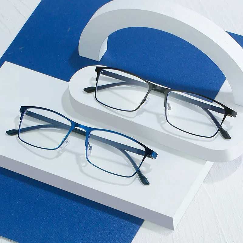Myopia Glasses Men Ultralight Rectangle Anti Blue Light Computer Glasses Classic Metal Frame Nearsighted Eyeglasses 0 To -600 W250513