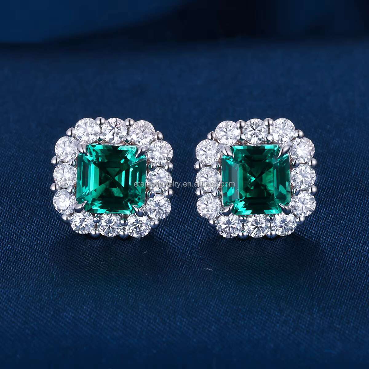 Men Hiphop Streetstyle S925 VVS 9K 10K 14K 18K Moissanite CVD Lab Diamond Cluster Flower Stud Earrings with Certificate