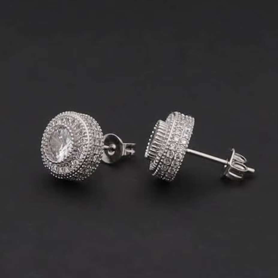 2024 Hip Hop Earrings Diamond Huggie Hoop Jewelry Lab Created Diamond 10K 14K 18K Gold Earrings Lab Grown Diamond Stud Earrings