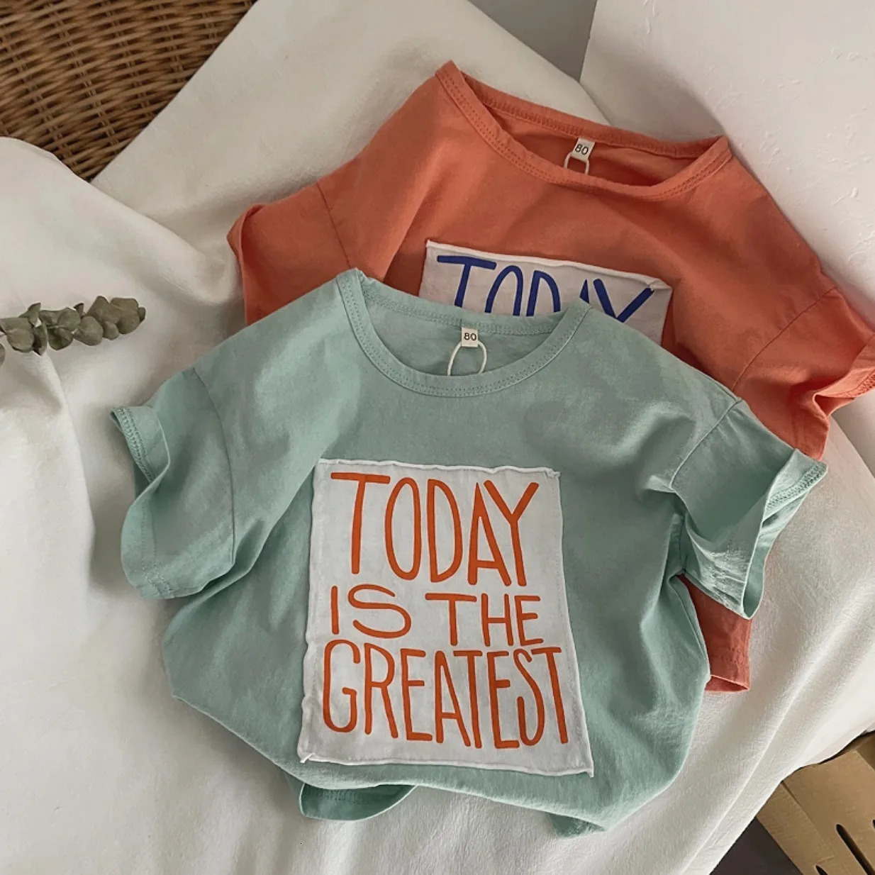 Summer Children Boys T-shirts Cotton Letter Patchwork Infant Baby Boys Tees Loose Round Collar Toddler Kis Boys Short Sleeve Top 250512