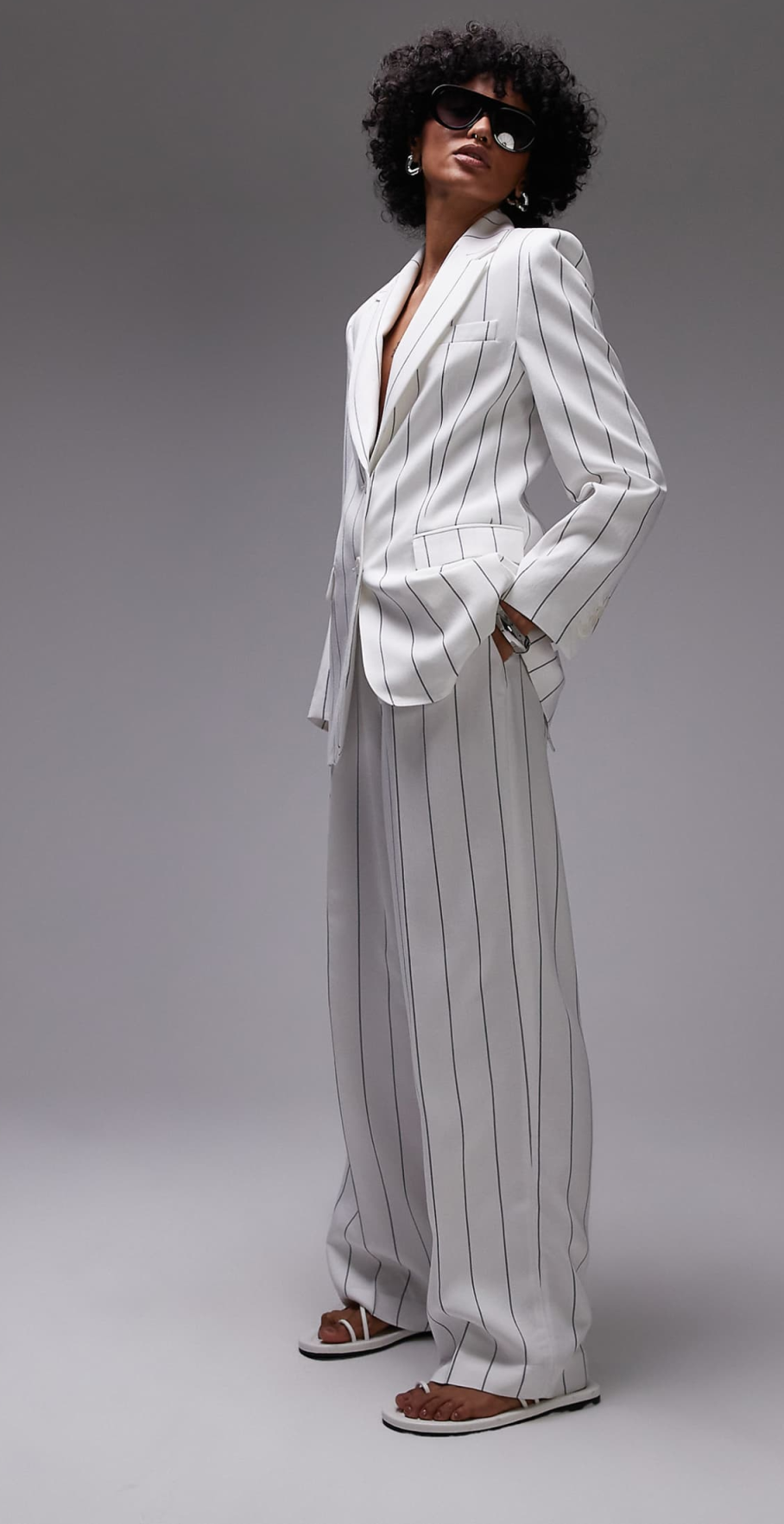 Fashion Pinstripe Mother Suits 2 Piece Set Jacket Pants Women Coat Single Breasted Ladies Suit Customized
