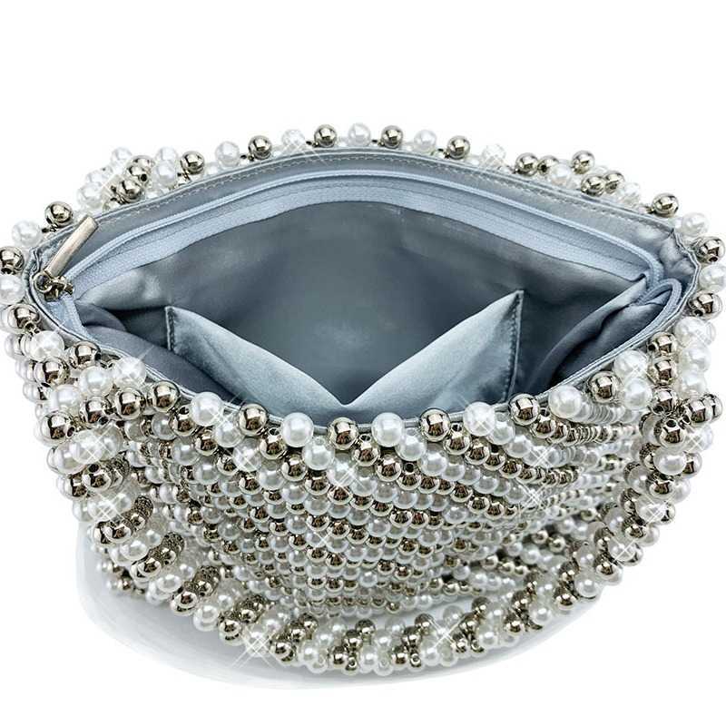 Pearl beads, handheld women's hand bag, mobile phone foundation box, storage bag