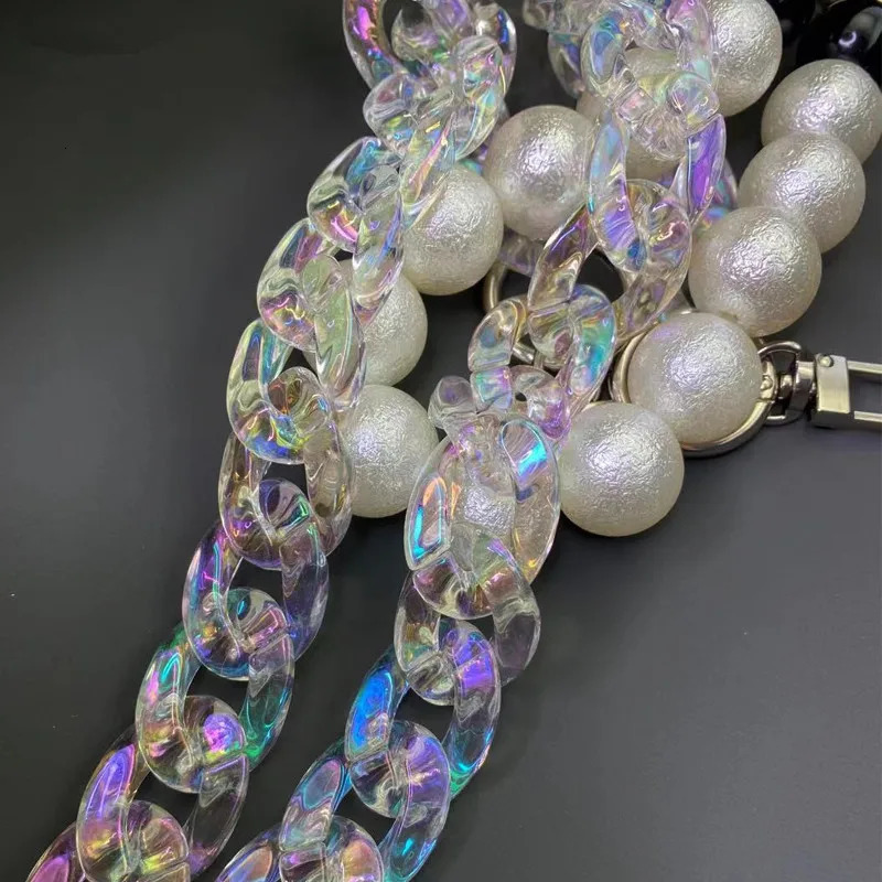 FishSheep DIY Iridescent Acrylic Chunky Chain Strap For Handbag Bags Resin Colorful Chain For Necklace Jewelry Accessories 250512