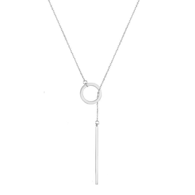 Korean Jewelry Plated 316L Stainless Pendant Female Girl Steel Gold Necklace