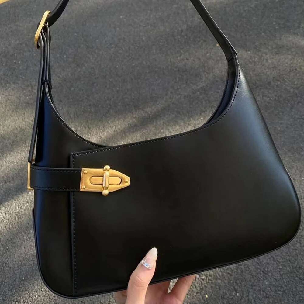 Black Vintage PU Shoulder for Women High-end Armpit Simple Solid Underarm Ladies Chic Hobo Bags Designer Bag Bolsas