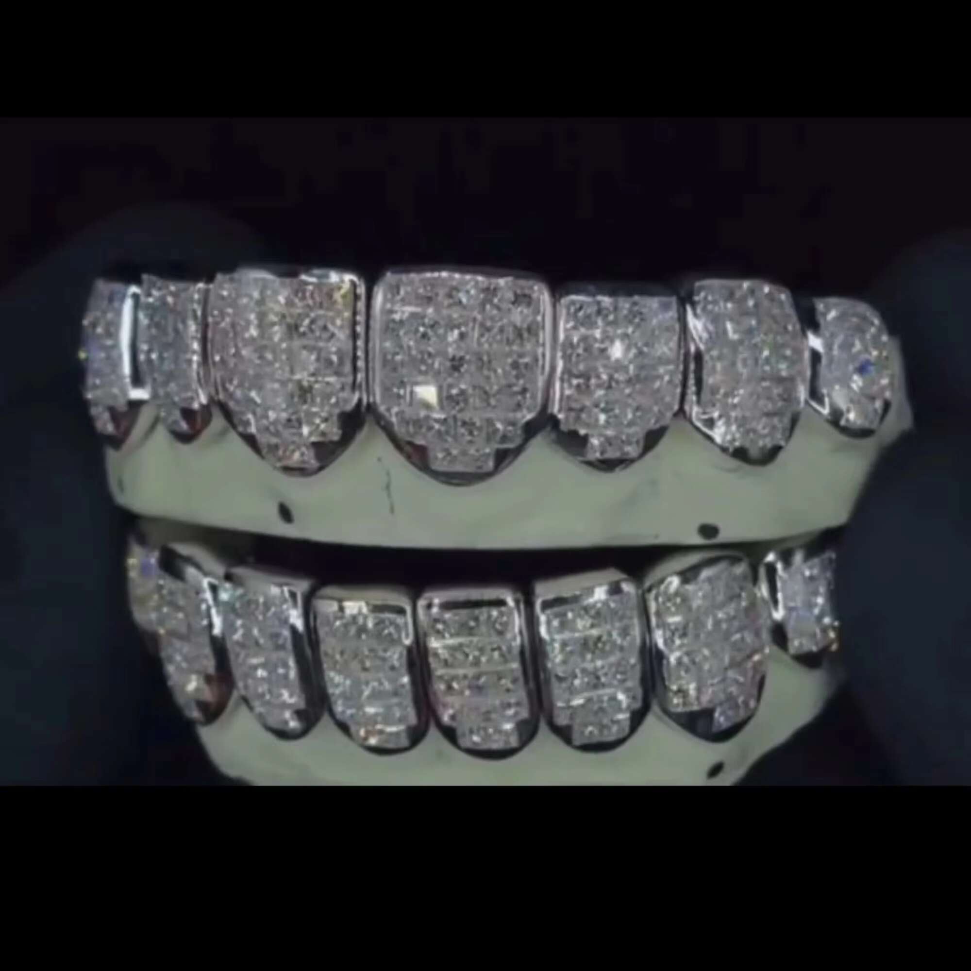 925 Silver Teeth Grillz Iced Out Moissanite Princess Cut Diamond Grillz Teeth Fine Jewelry Mens Hip Hop Custom Grillz for Men