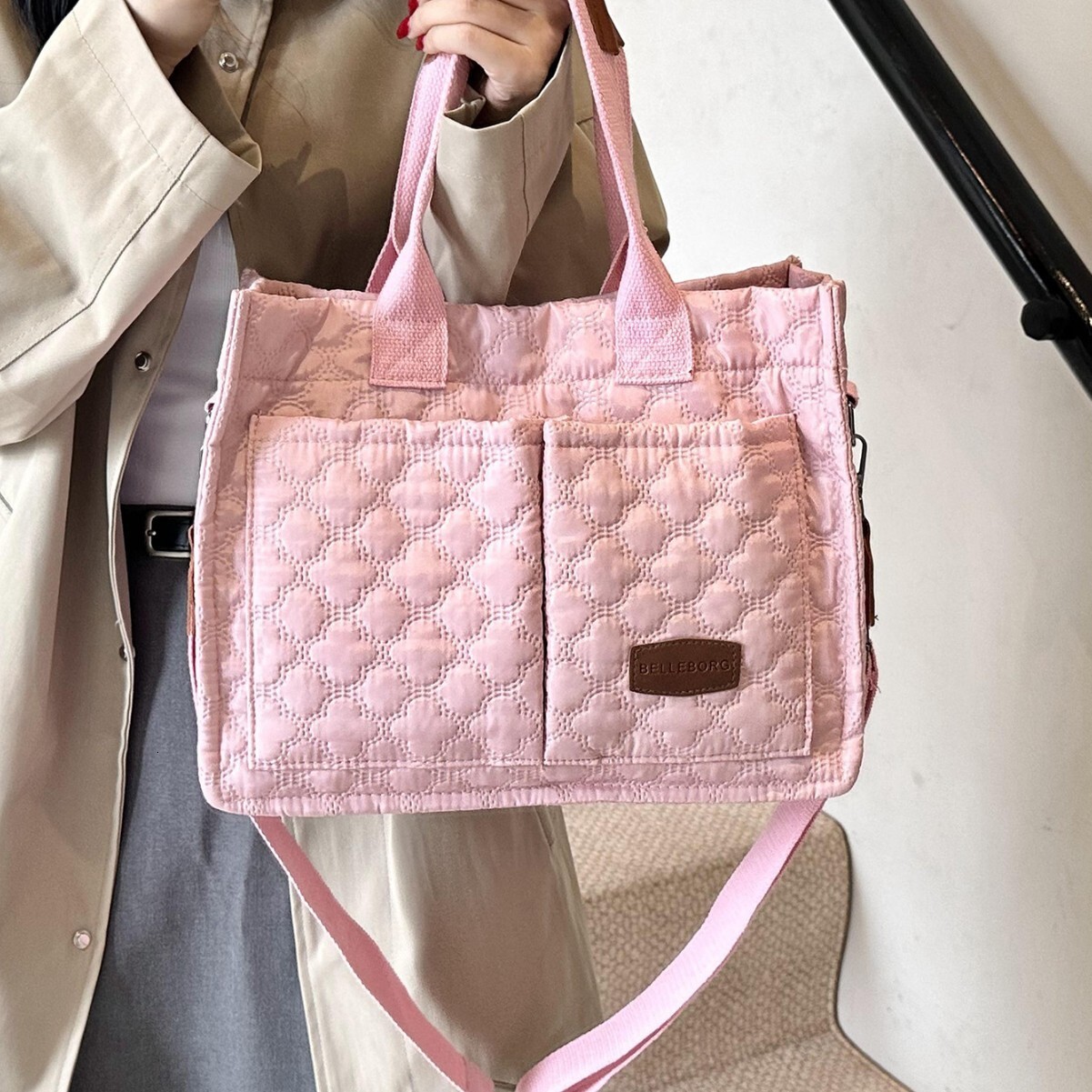Women's new large capacity nylon commuting fashionable simple tote bag for women