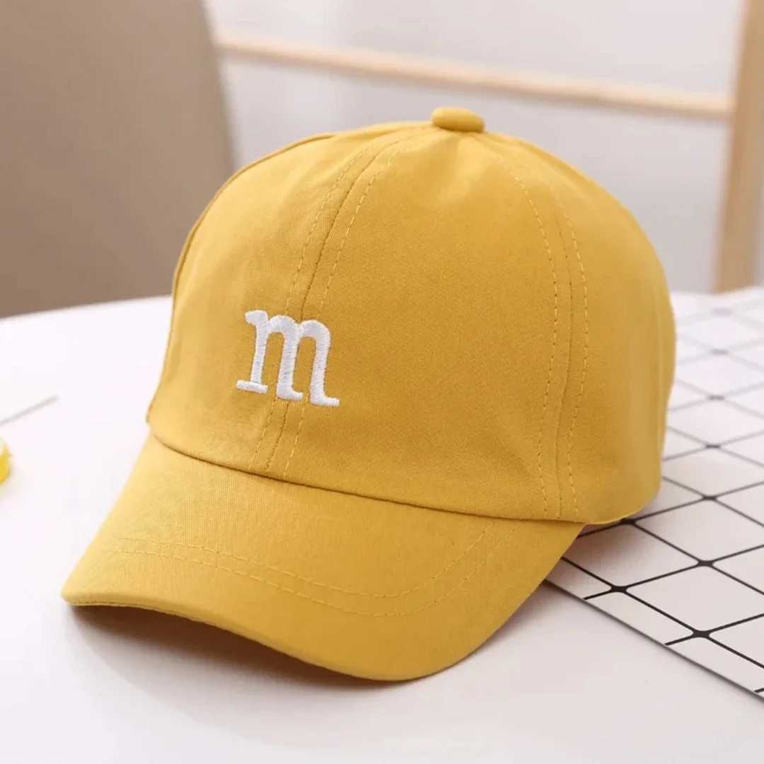 Girls Boy Adjustable Hat Childrens Kid Baseball Cap Sunscreen Baby Hat Hip Hop M Letter Embroidered Kids Caps 1-6-8-12-15 Years R250512