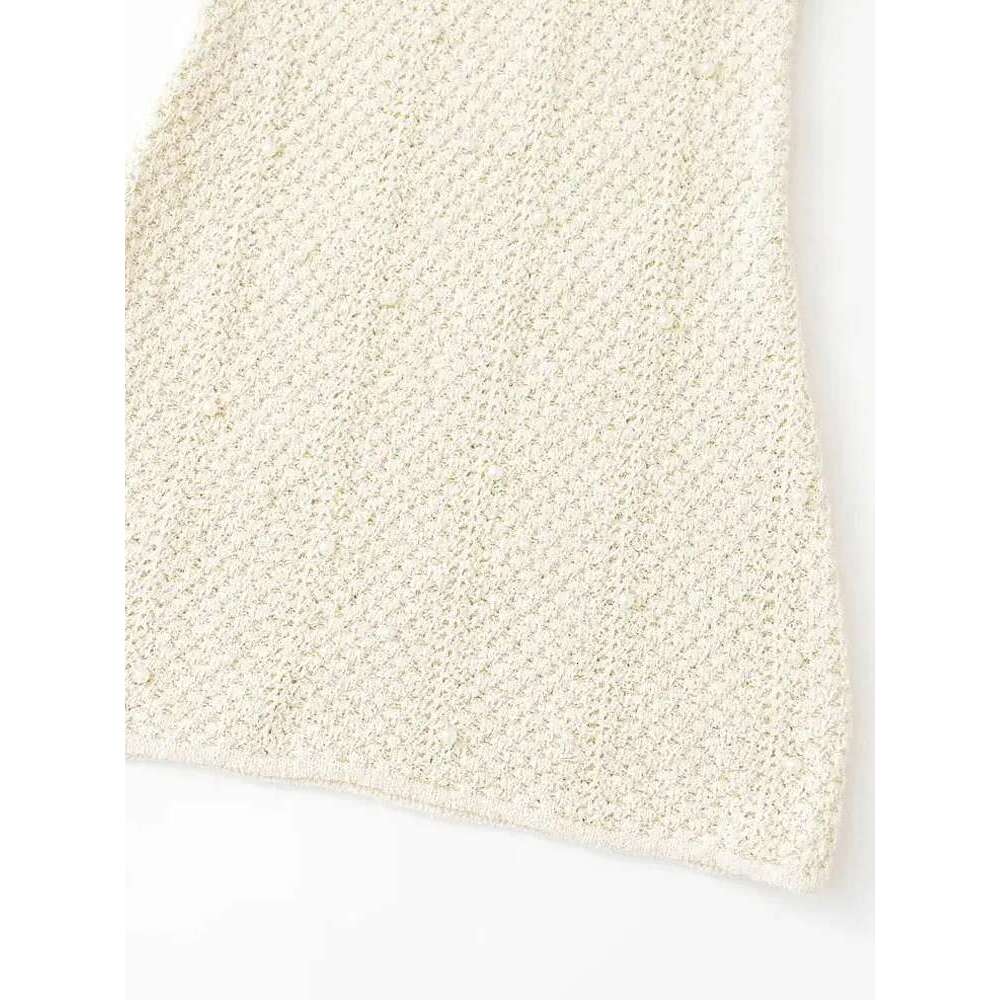 TRZA-Women's Faux Pearls Knit Mini Dress, O Neck, Sleeveless, Female Dresses, Chic Fashion