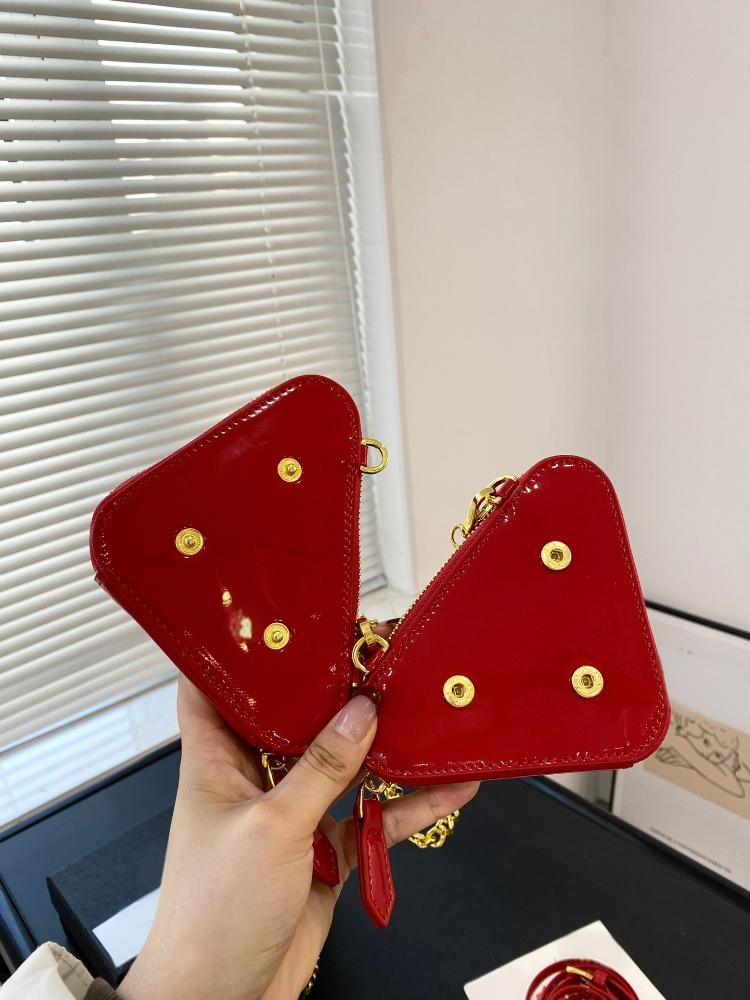 2025 New High Beauty Mini Lipstick Bag, Women's Fashion Triangle Shoulder Bag, Cross Shoulder Chain Bag, Decorative Bag, Small Wallet