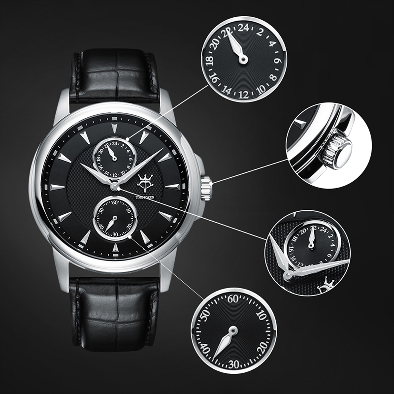 TIMETOKEN Fashion Casual Quartz Men's Sapphire Mirror Waterproof Watch