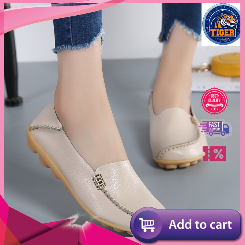 Ddmytiger Four Seasons New Casual Mom S Little White Two Layer Cowhide Nurse Comfortable Large Size Women Shoes Outdoor Shoes
