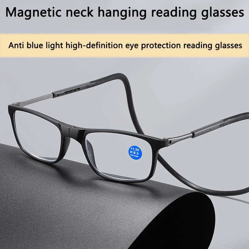 Portable Magnetic Reading Glasses for Men Reading Glasses with Magnet Hang on Neck Presbyopic Glasses Women W250513