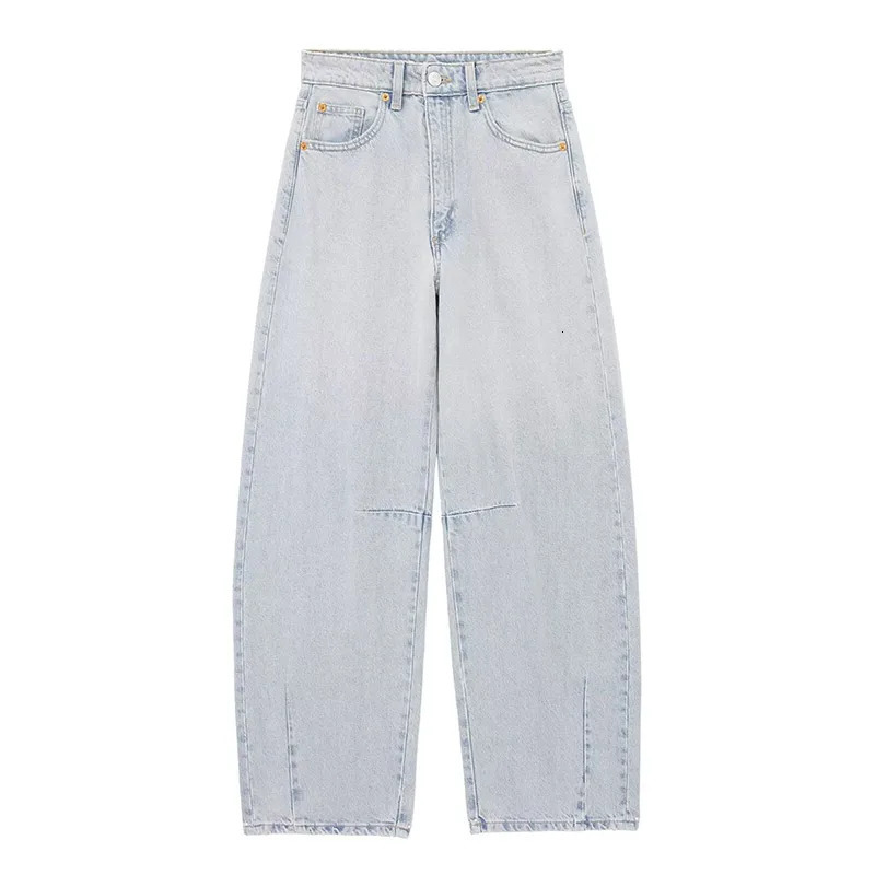 Elegant mid rise womens denim pants vintage washable loose fit suitable for button pockets jeans and s 250506Z