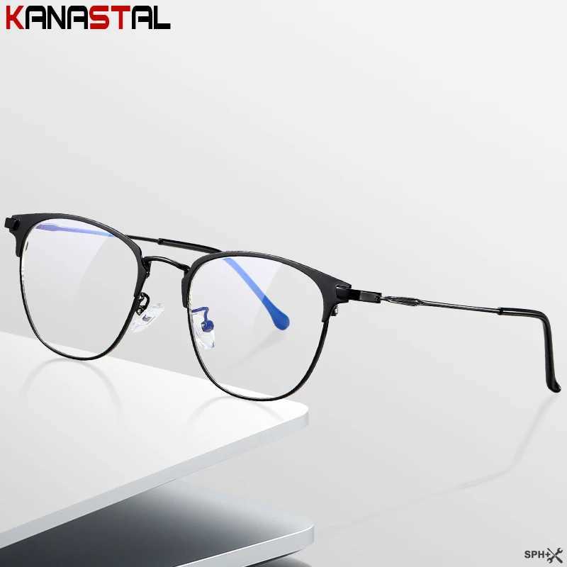 Men Blue Light Blocking Reading Glasses Women CR39 Optical Lenses Prescription Myopia Presbyopic Eyewear Metal Eyeglasses Frame W250513
