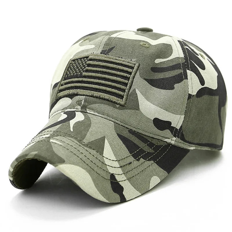 Casual Tactical Baseball Cap Male Men Summer Army Caps Hat Adjustable Green Miltary Camouflage USA Flag 250512