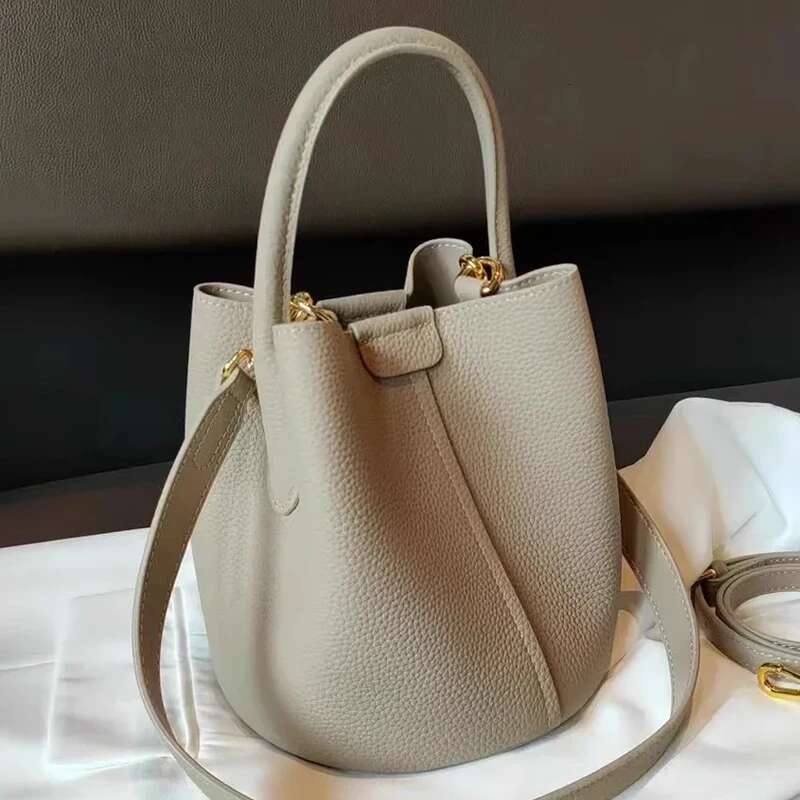 Designer bag231 Bucket lady new style basket genuine leather hand-held cross-body bag two shoudlers