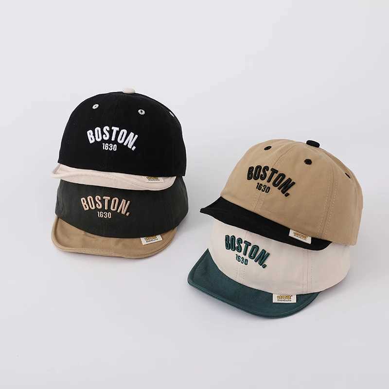 Korean Letter Toddler Boy Girl Baseball Cap Embroidered Baby Cap Soft Cotton Summer Infant Peaked Hat R250512