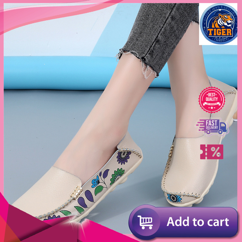 Ddmytiger New Printed Bean Flat And Casual Nursing Low Cut Toe Mother S Shoes Plus Size Women For All Seasons Outdoor Shoes