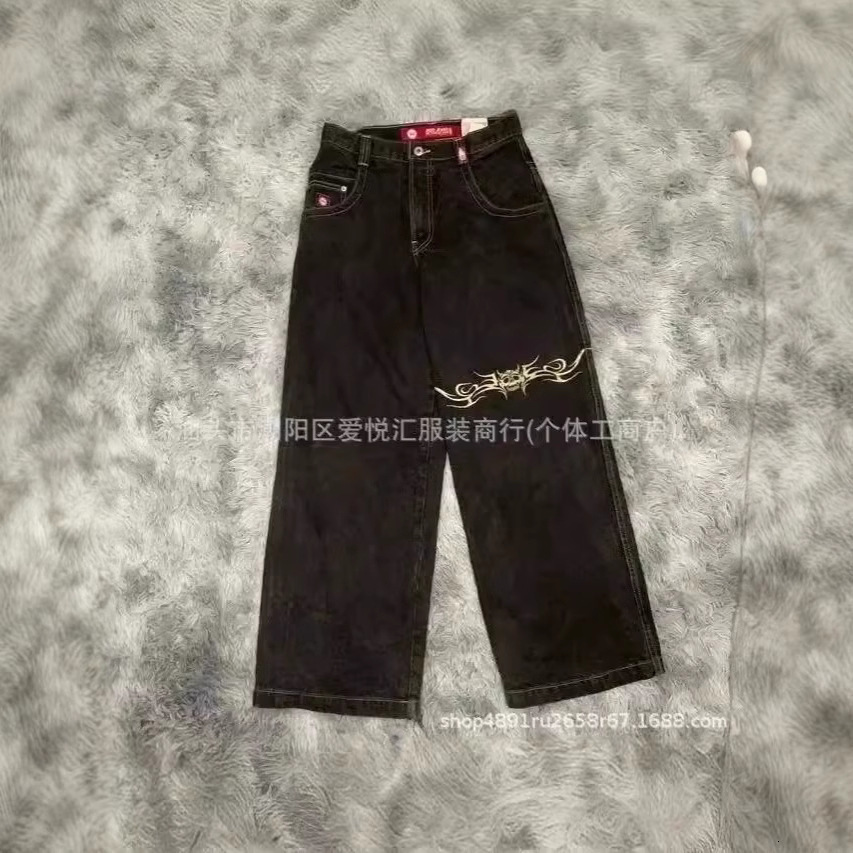 Vintage Full Rhinestone Sequin Jeans Y2K Clothes Men Women Harajuku Hip Hop Sequined Vintage Jeans Low Waist Wide Leg Trousers 250409