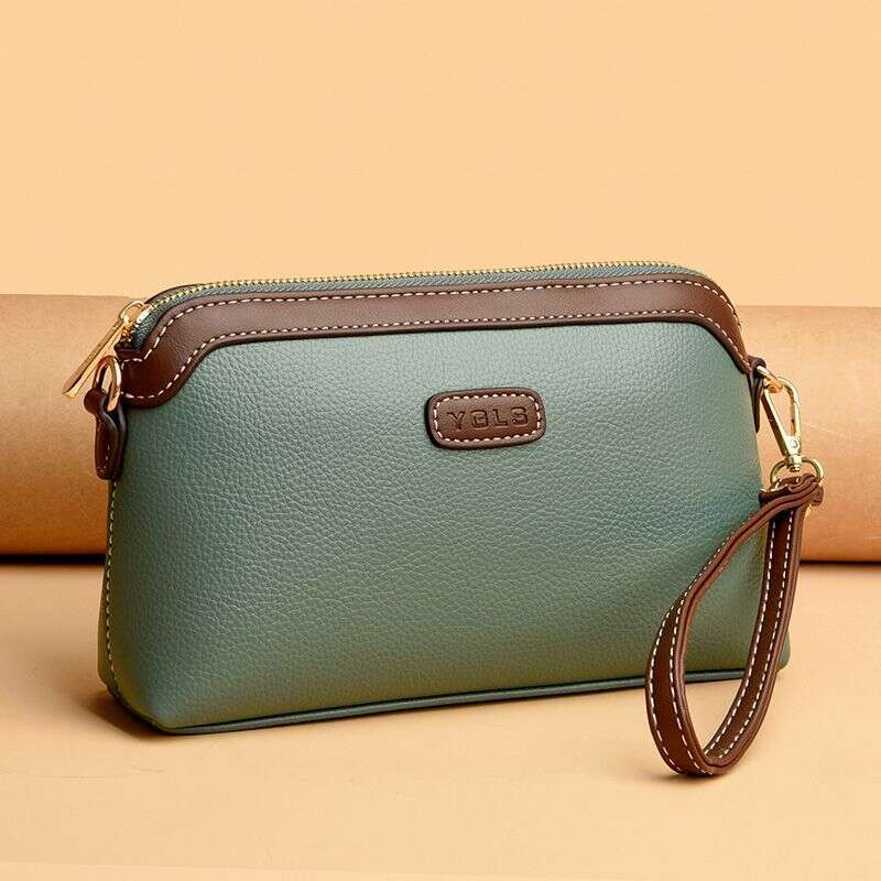 Large capacity 2025 new cowhide solid color fashionable versatile bag for women, soft leather shoulder crossbody bag handbag