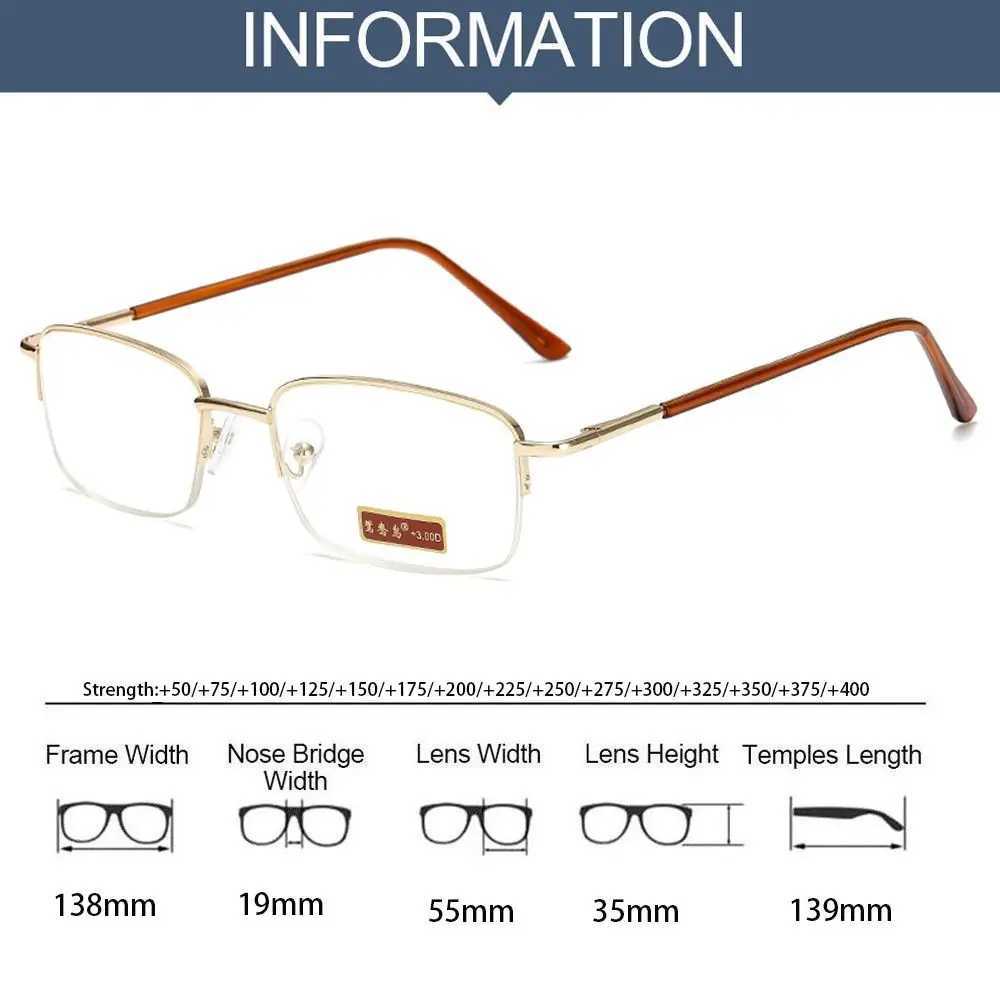Ultralight Vintage Reading Glasses Women Men Square Metal Presbyopic Eyewear Retro Fashion Magnifying Prescription Eyeglasses W250513