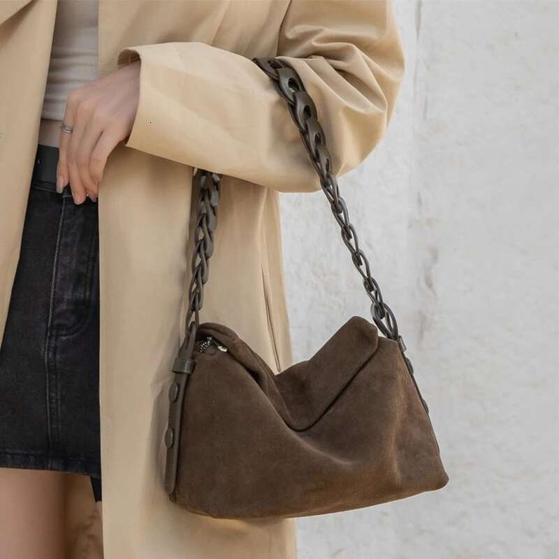 Genuine Leather Crossbody Carry Women's Square Bags Brown Black Interpretation Of Designer Style Brand Ladie Tote Bag
