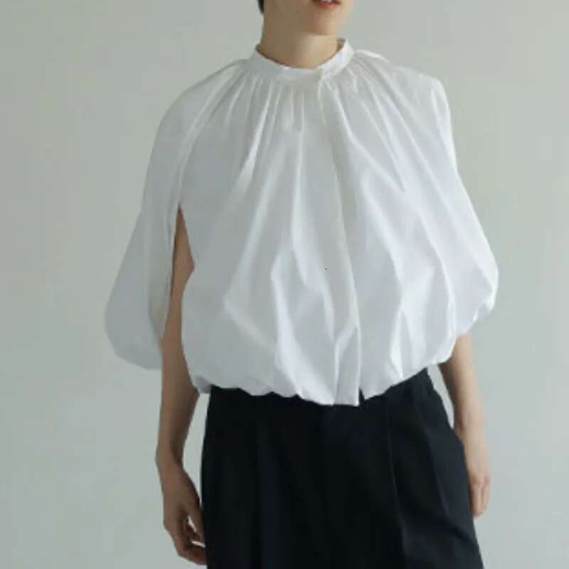 O-neck Sleeveless Blusas Mujer Loose Pleated Shirts Blouses Japanese Vintage Fashion Shirt Tops Summer 2025 New Clothes Women