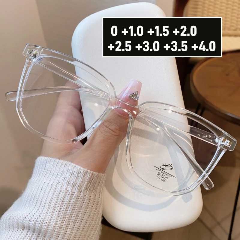 Fashion Square Large Frame Blue Light Blocking Reading Glasses Retro Men Women Presbyopia Glasses Unisex Far Sight Eyewear W250513